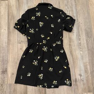 Urban Outfitters Black Dress with Yellow Floral Design